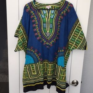 Plus Size Detailed Poncho Shirt Unisex